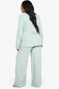 boohoo Plus Pantalon Grande Taille Tissé, Sur Mesure, Élastiqué et à Jambes Larges<Femme Pantalons|Tailleurs