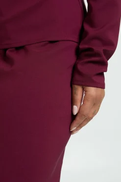 Plus Pantalon à jambes larges en tissu tissé avec cordon de serrage