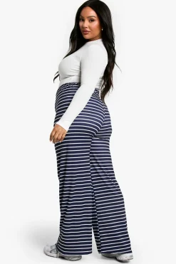 boohoo Plus Pantalon à jambes larges rayé<Femme Pantalons