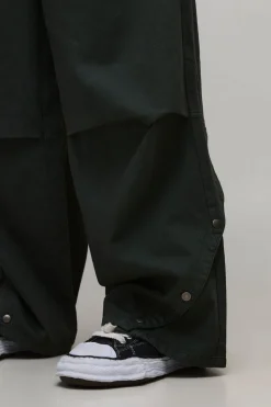 Plus Pantalon Popper à Taille Élastiquée et Ourlet Oversized