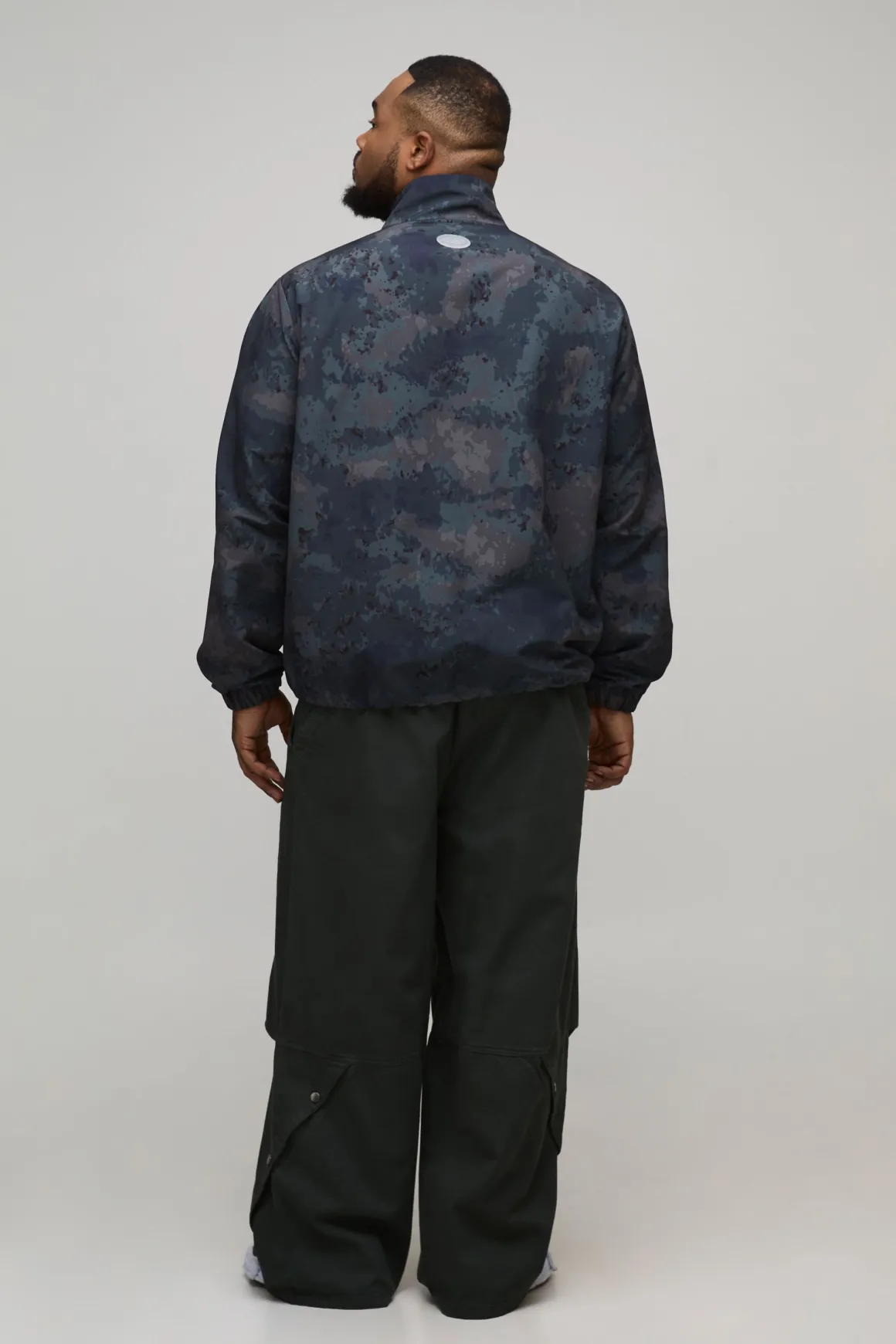 Plus Pantalon Popper à Taille Élastiquée et Ourlet Oversized