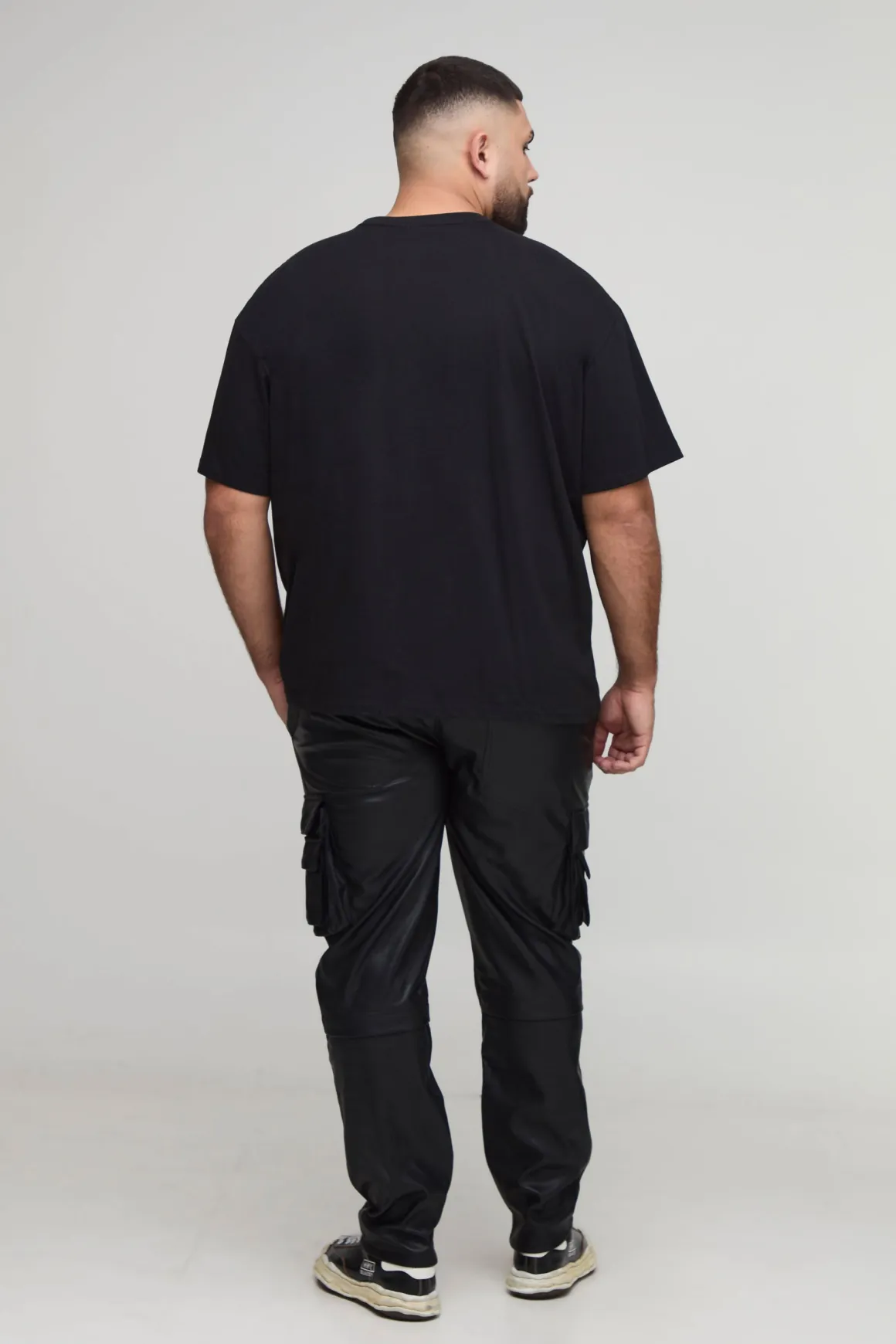 Plus Pantalon Skinny Multi Cargo à poches multiples Look Cuir