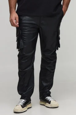 Plus Pantalon Skinny Multi Cargo à poches multiples Look Cuir