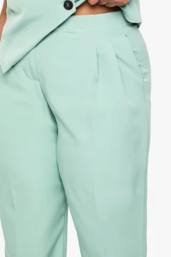 Plus Pantalon Tailleur à Jambe Large Plissé et Tissé