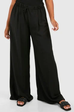 Plus Pantalon tissé Plus à cordon de serrage à jambes larges
