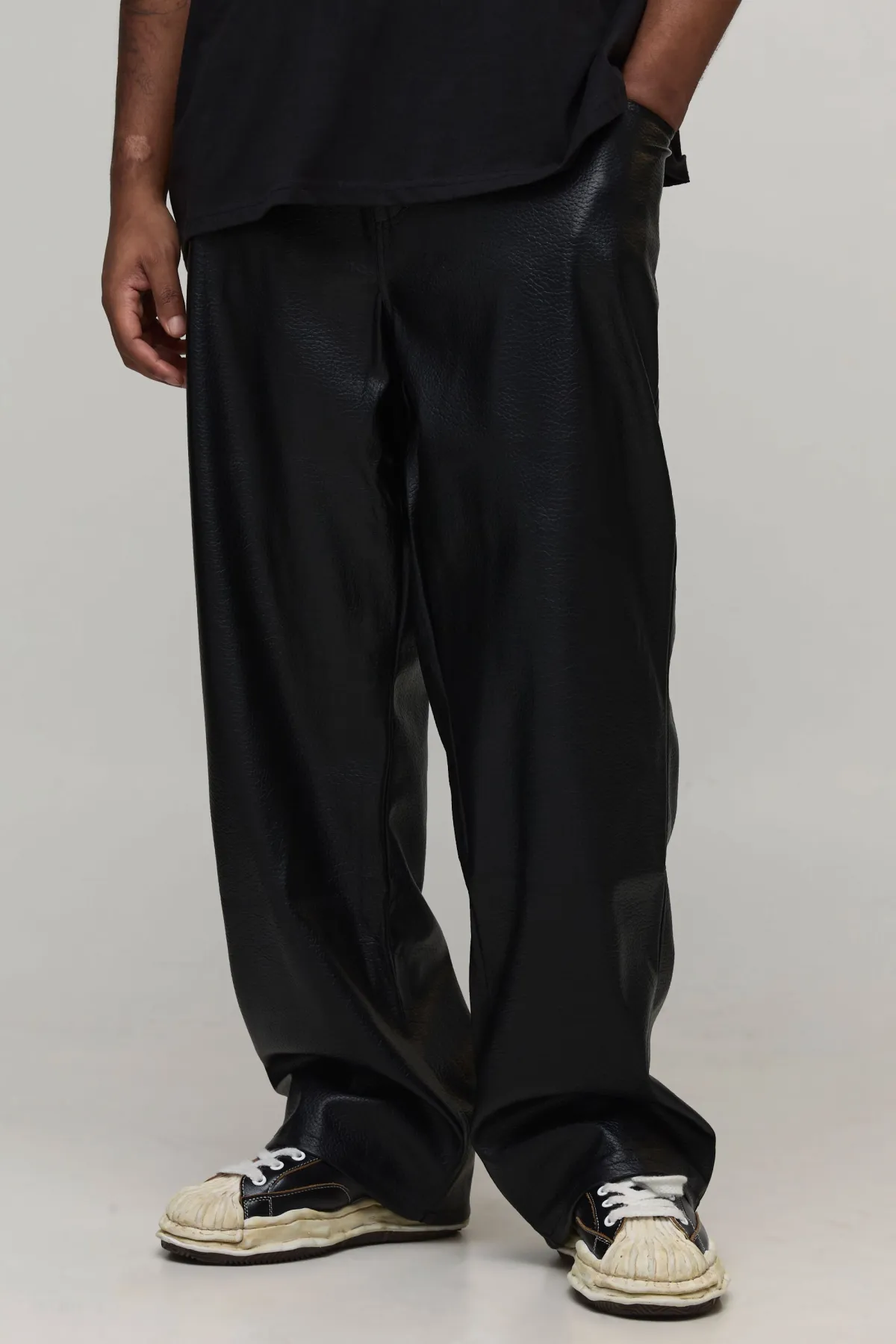 boohooMAN Plus Pantalon Tumbled à coupe décontractée en synthétique<Homme Tout Afficher|Pantalons Grande Taille