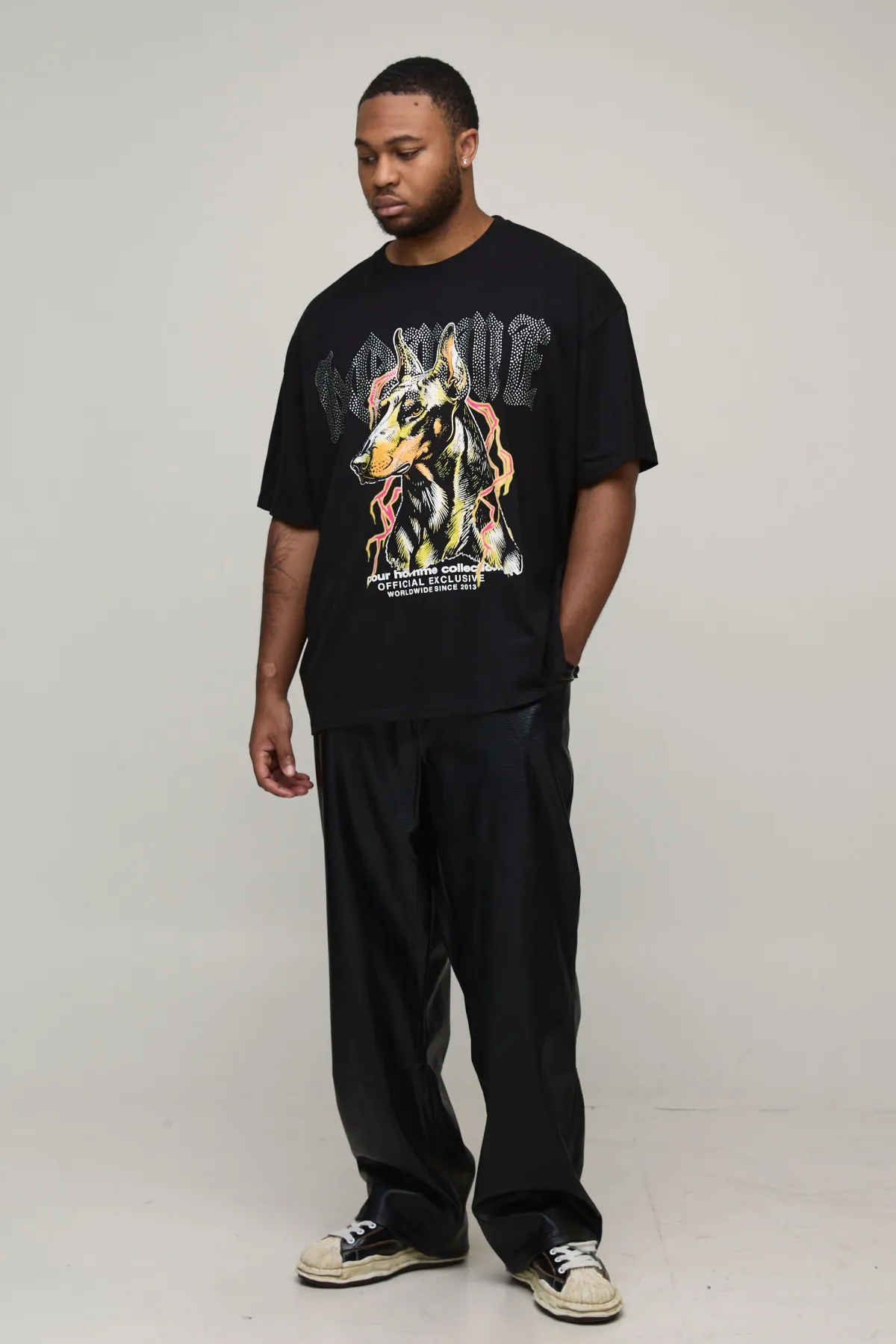 boohooMAN Plus Pantalon Tumbled à coupe décontractée en synthétique<Homme Tout Afficher|Pantalons Grande Taille