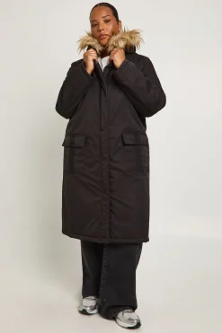 boohoo Plus Parka Plus à détail de garniture synthétique<Femme Vestes & Manteaux