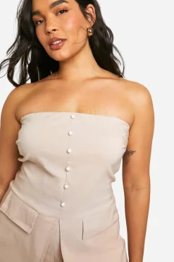 Plus Playsuit Tailleur Bandeau Tissé Stretch