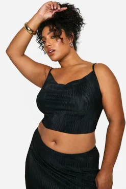 Plus Plissé Cami Top et Jupe Midaxi Coord