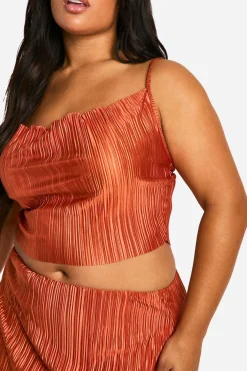 Plus Plisse Cami Top & Midaxi Skirt Co Ord