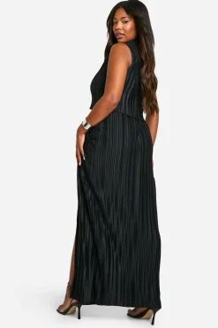 Plus Plissé Top & Jupe Maxi Ruched Co Ord