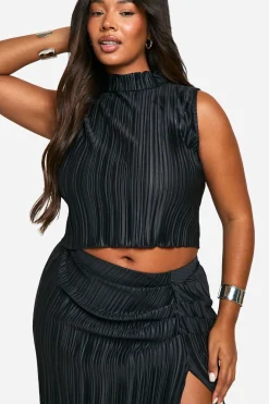 Plus Plissé Top & Jupe Maxi Ruched Co Ord
