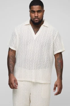 Plus Polo surdimensionné en crochet zig zag