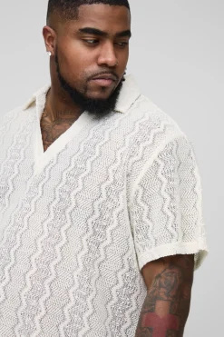 Plus Polo surdimensionné en crochet zig zag