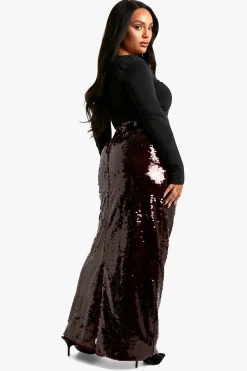 Plus Premium Jupe Maxi à Paillettes