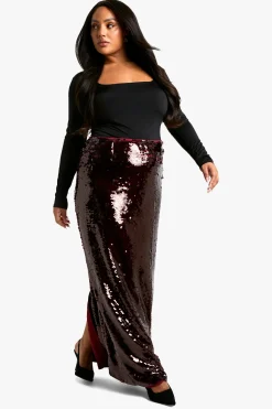 Plus Premium Jupe Maxi à Paillettes