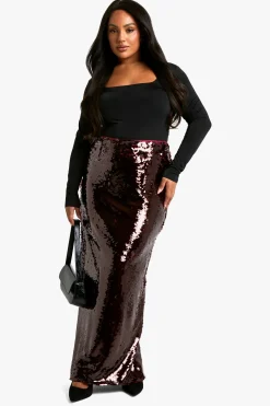Plus Premium Jupe Maxi à Paillettes