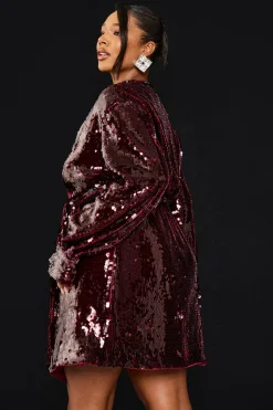 Plus Premium Robe portefeuille à sequins