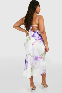 boohoo Plus Printed Midi Slip Dress<Femme Robes Mi-Longues|Robes