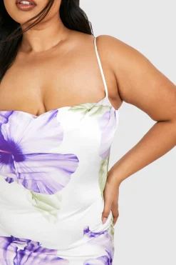boohoo Plus Printed Midi Slip Dress<Femme Robes Mi-Longues|Robes