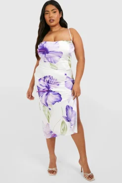 boohoo Plus Printed Midi Slip Dress<Femme Robes Mi-Longues|Robes
