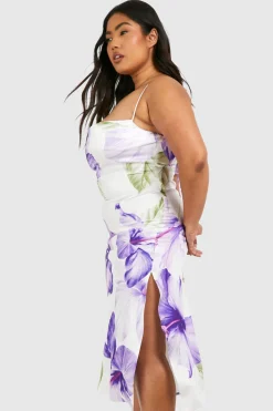 boohoo Plus Printed Midi Slip Dress<Femme Robes Mi-Longues|Robes
