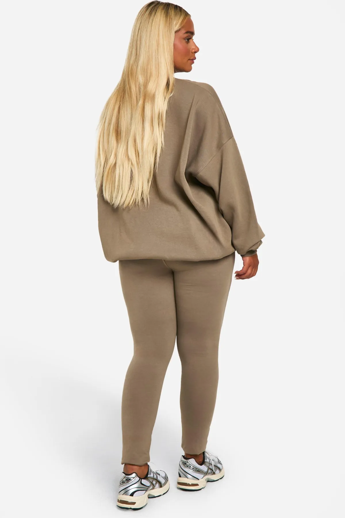 boohoo Plus Puff Print Legging Tracksuit<Femme Looks Chocolat|Survêtements