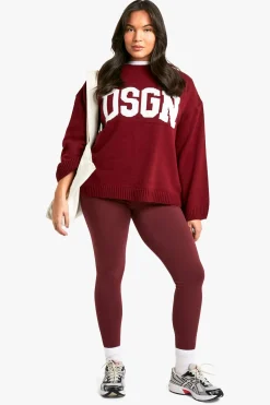 Plus Pull en Maille à Col Rond Grande Taille DSGN