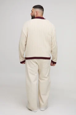 boohooMAN Plus Pull en maille oversized rétro football<Homme Tout Afficher|Maille