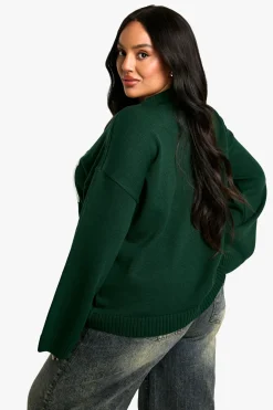 Plus Pull Tricoté à Col Rond DSGN