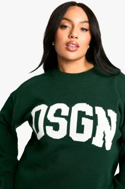 Plus Pull Tricoté à Col Rond DSGN