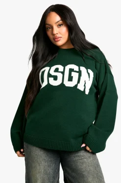Plus Pull Tricoté à Col Rond DSGN