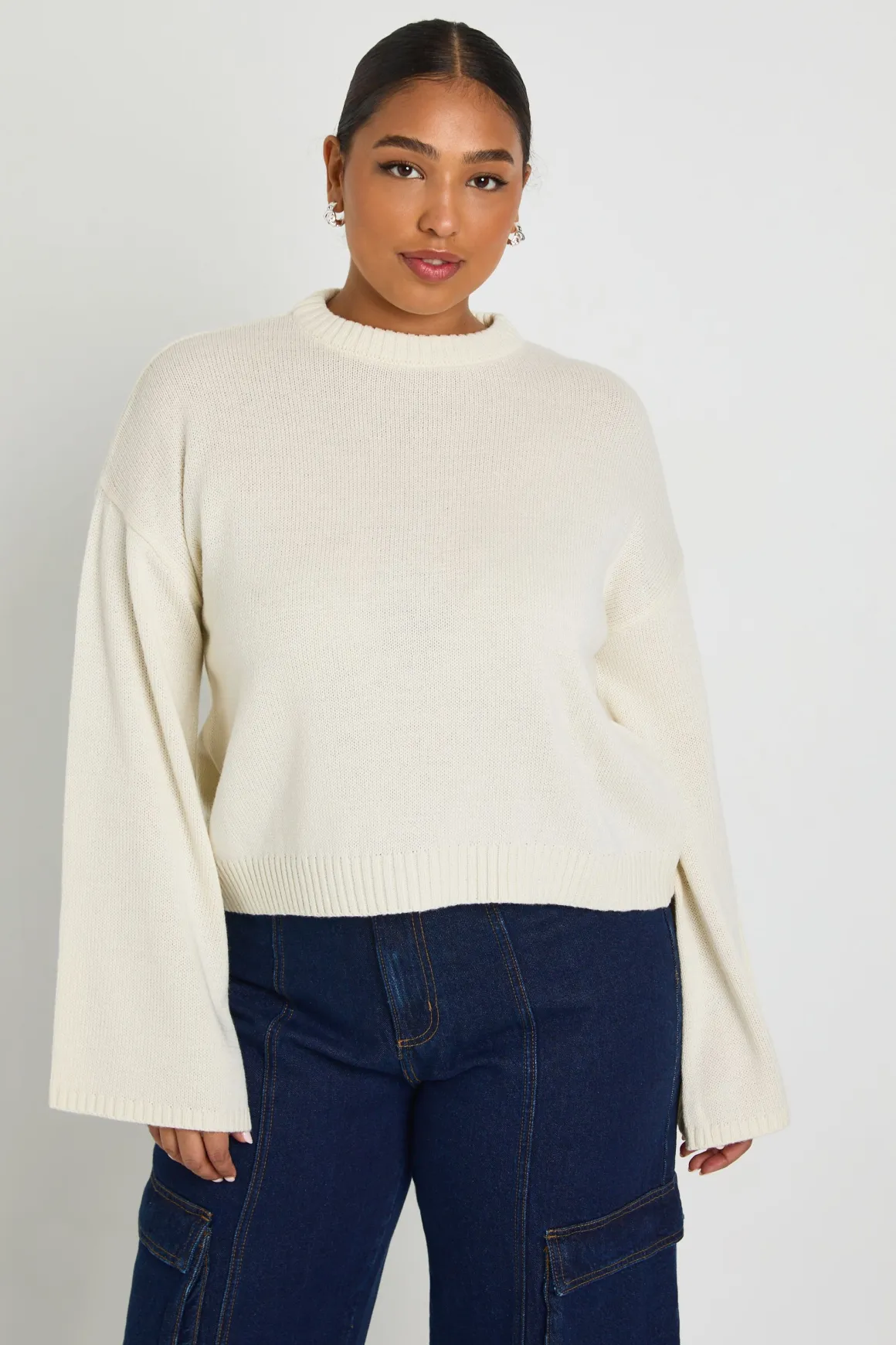 Plus Pull tricoté à col rond Plus