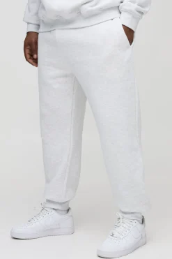 boohooMAN Plus Regular Fit Joggers In Grey Marl<Homme Tout Afficher|Joggings Grande Taille