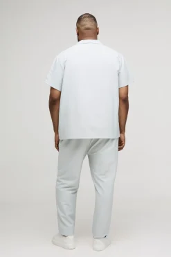 boohooMAN Plus Regular Technical Stretch Revere Shirt<Homme Chemises Grande Taille|Chemises