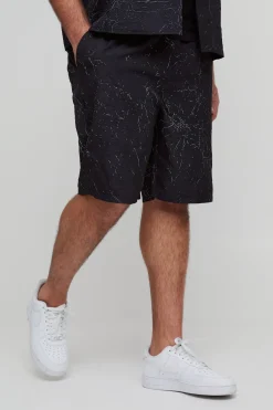 Plus Relaxed Fit Printed Crinkle Shorts