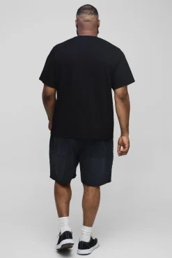 Plus Relaxed Rigid Denim Shorts