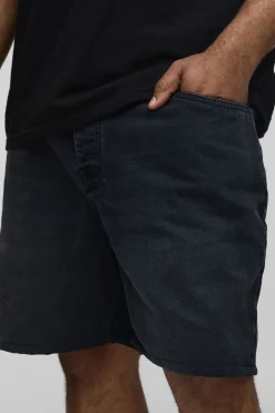 Plus Relaxed Rigid Denim Shorts