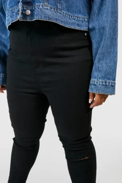 boohoo Plus Rip Knee Skinny Jegging<Femme Denim|Jeans