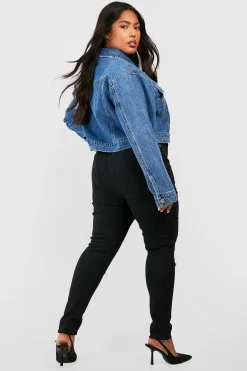 boohoo Plus Rip Knee Skinny Jegging<Femme Denim|Jeans