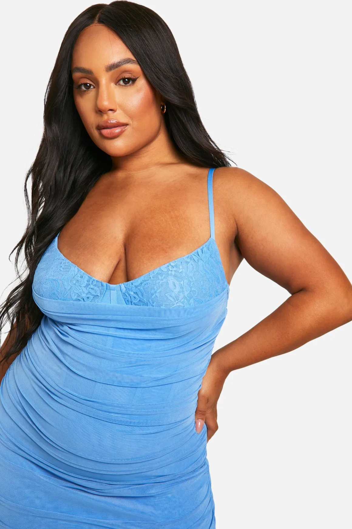 Plus Robe Bandage en Dentelle et Power Mesh Plus