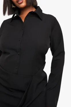 Plus Robe-chemise à drapé avant