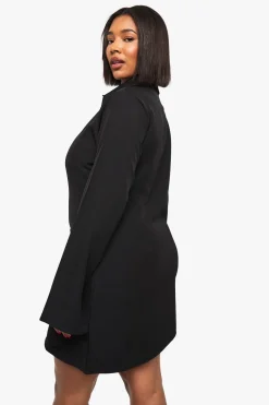 Plus Robe-chemise à drapé avant