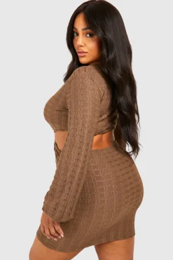Plus Robe de plage en jersey tricoté grande taille à anneau O