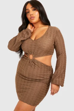 Plus Robe de plage en jersey tricoté grande taille à anneau O