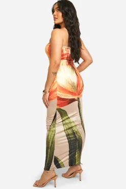 Plus Robe Maxi Bandeau à Imprimé Floral Slinky