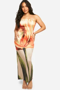Plus Robe Maxi Bandeau à Imprimé Floral Slinky
