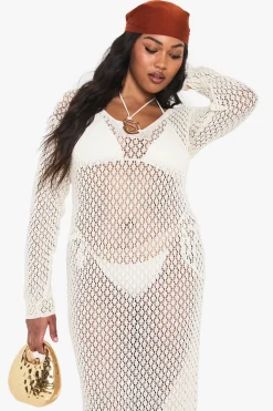 boohoo Plus Robe Maxi de Plage avec Détail en Bord Tricoté<Femme Toutes Les Robes|Robes Longues