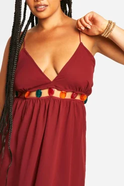 Plus Robe Maxi de Plage Grande Taille à Perles
